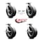 Service Caster BBQ Smoker Grill Flat-Free All Terrain 10'' Caster Wheel Set, 4PK SMOK-SCC-100S1030-SNB-BSL-2-SLB-2 - alternate 4